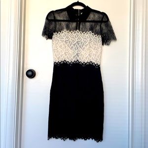 Sandro Formal Black and White Lace Dress